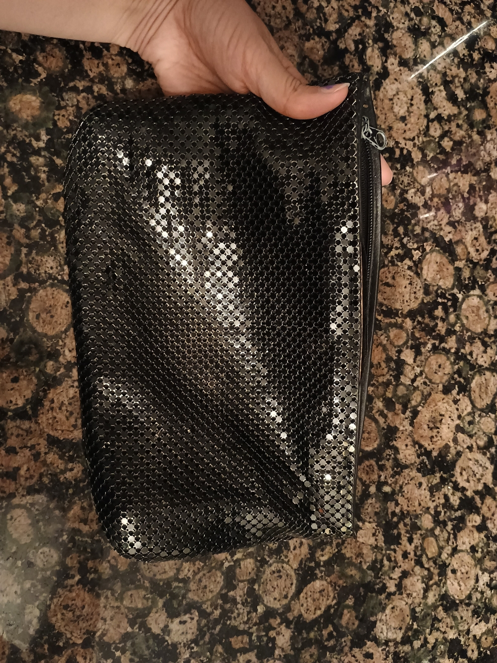 Whiting & Davis Black Mesh Clutch and Wristlet Set - Picture 3 of 8